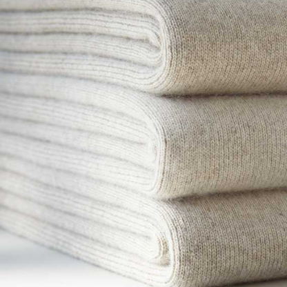 Angora & Wool Throw - Fine Rib
