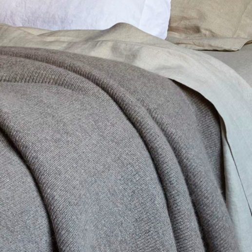 Angora & Wool Throw - Fine Rib
