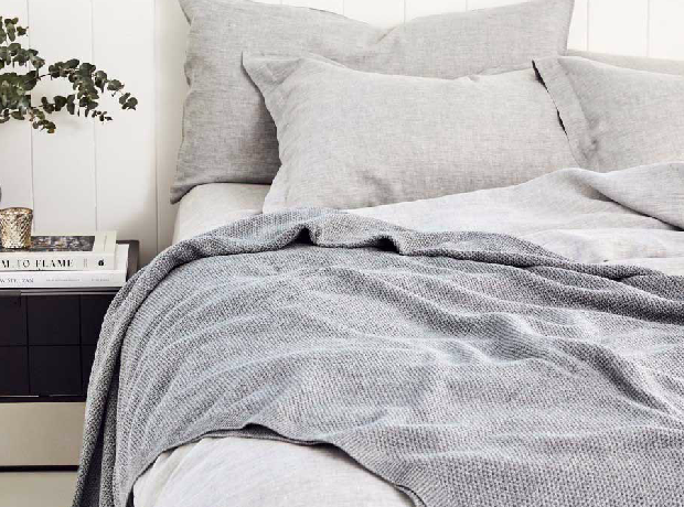 Pure Cotton Throw - Moss Stitch