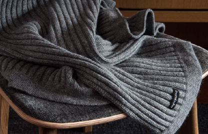 Angora & Wool Throw - Wide Rib