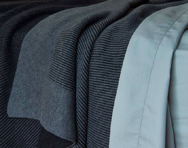 Pure Cotton Throw - Reversible Rib