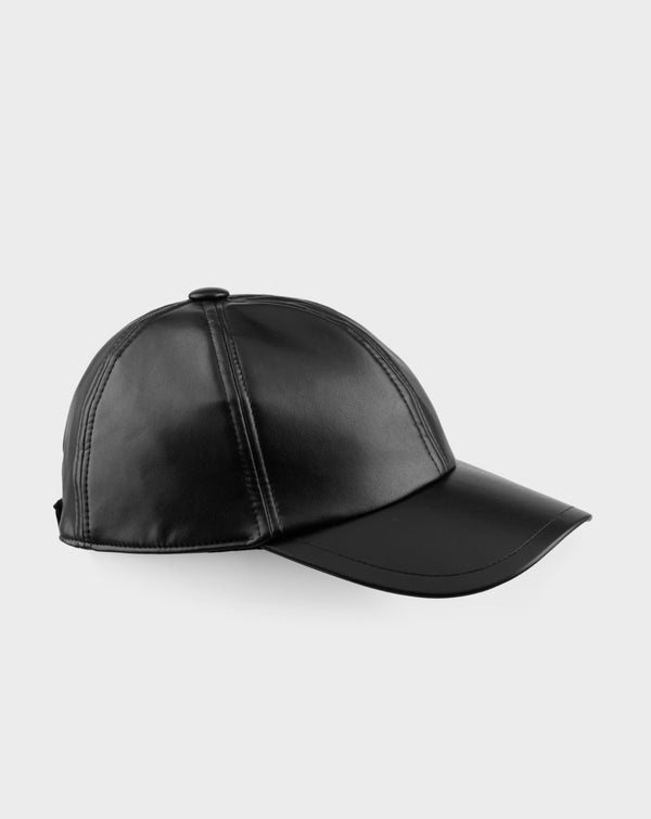 CAP-baseball black leather look