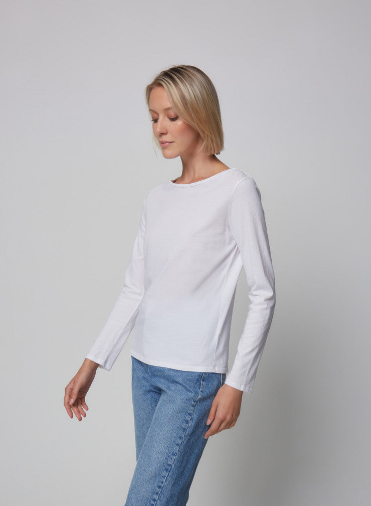 Boatneck L/Sleeve cotton deluxe