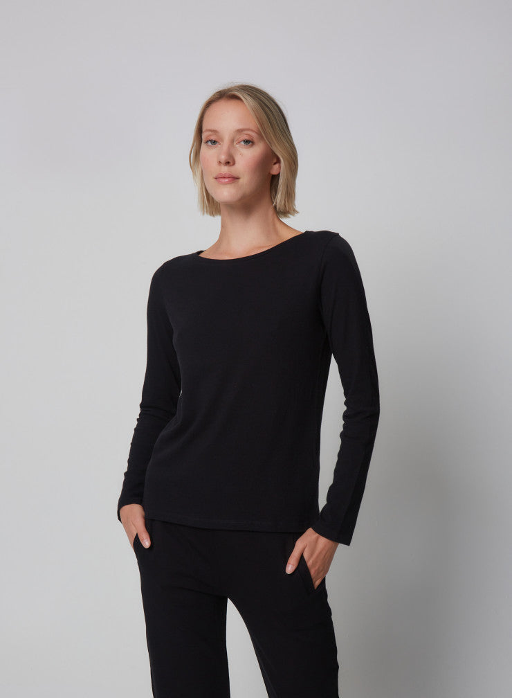 Boatneck L/Sleeve cotton deluxe