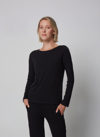 Boatneck L/Sleeve cotton deluxe