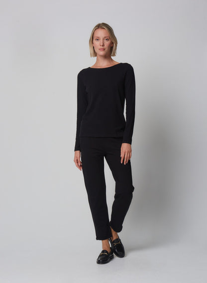 Boatneck L/Sleeve cotton deluxe